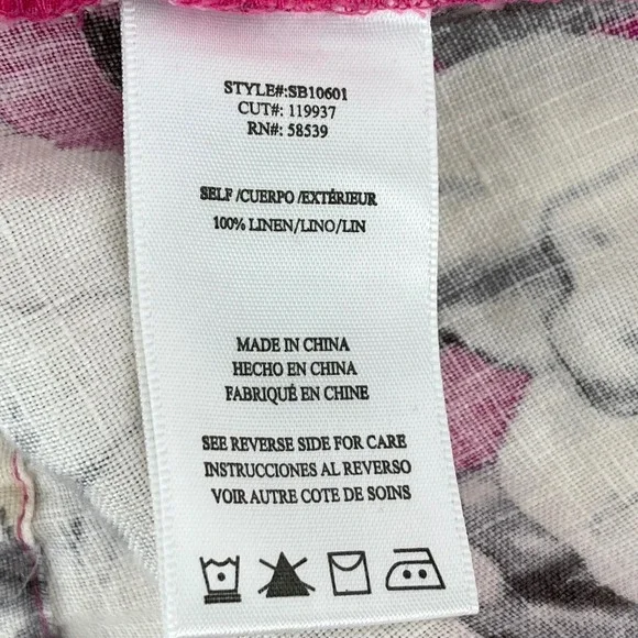 KUT from the Kloth Linen Blend Floral Shorts Women's Size 10 Pink Black White - Picture 4 of 8
